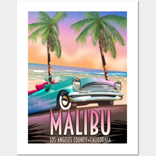 Malibu Los Angeles travel poster Posters and Art